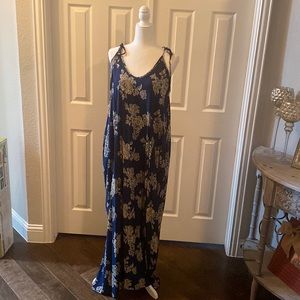 NWOT Large Navy Blue Maxi Dress